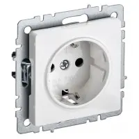 Розетка силов. IEK Brite РС14-1-0-БрБ BR-R14-16-K01 одинар. скрыт. зазем. штор. IP20 белый (упак.:1шт)