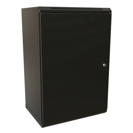 Шкаф коммутационный WRline (WR-TW-2245-SR-RAL9004) настенный 22U 600x450мм пер.дв.металл 2 бок.пан. направл.под винты 60кг черный 370мм 1086мм IP20 сталь