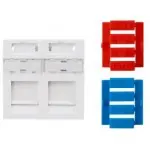 Вставка Hyperline SIP3-2K-M45-45 со шторкой 45x45 2xKeystone пластик белый