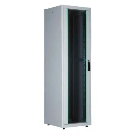 Шкаф серверный Lande DYNAmic Basic (LN-DB42U6060-LG-BAAA) напольный 42U 600x600мм пер.дв.стекл задн.дв.стал.лист направл.под закл.гайки 600кг серый 72кг 2010мм IP20 сталь