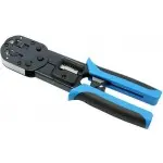Инструмент обжимной Hyperline HL-3H00010 для RJ-45/RJ-12 (упак:1шт) черный/голубой