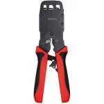 Инструмент обжимной Hyperline HT-3008AR для RJ-45/RJ-12/RJ-11 (упак:1шт) черный/красный