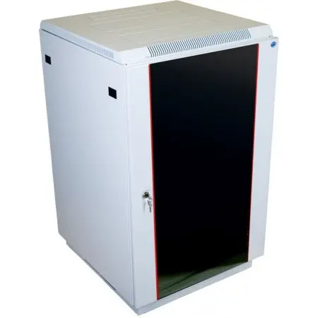 Шкаф коммутационный ЦМО (ШТК-М-22.6.8-1ААА) напольный 22U 600x800мм пер.дв.стекл задн.дв.стал.лист 2 бок.пан. направл.под закл.гайки 600кг серый 655мм 62.7кг 180град. 1140мм