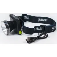 Фонарь налобный Gauss GFL401 черный 5Вт лам.:светодиод. (GF401)