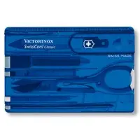 Швейцарская карта Victorinox SwissCard Classic (0.7122.T2) синий полупрозрачный коробка подарочная