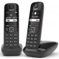 Р/Телефон Dect Gigaset AS690 DUO RUS черный (труб. в компл.:2шт) АОН