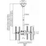 Кронштейн для телевизора Arm Media LCD-1850 черный 26"-65" макс.90кг потолочный поворот и наклон