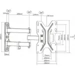 Кронштейн для телевизора Ultramounts UM900 черный 23"-43" макс.30кг настенный поворотно-выдвижной и наклонный