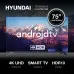 Телевизор LED Hyundai 75" H-LED75BU7006 Android TV Frameless черный 4K Ultra HD 60Hz DVB-T DVB-T2 DVB-C DVB-S DVB-S2 USB WiFi Smart TV