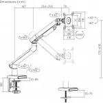 Кронштейн для мониторов Ultramounts UM713B черный 17"-32" макс.9кг крепление к столешнице поворот и наклон