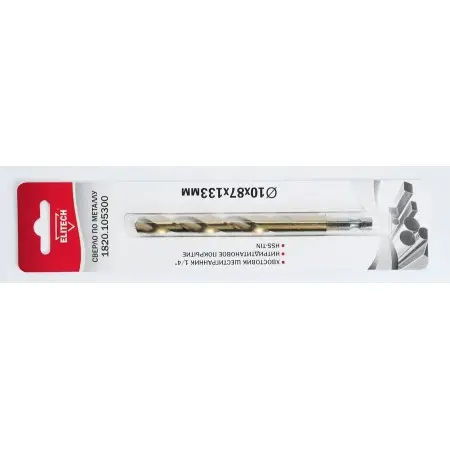 Elitech Сверло 10х133 HSS-G+TiN HEX1/4' 1820.105300