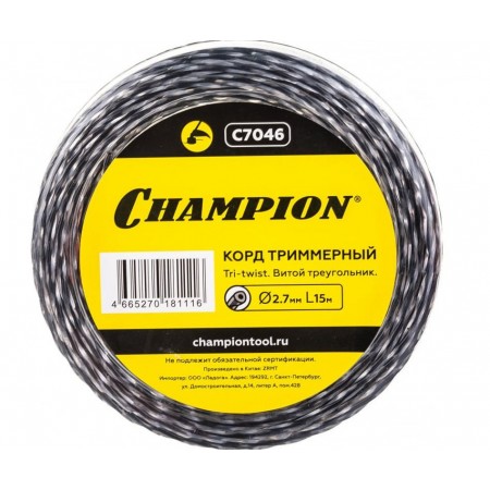 Корд трим.CHAMPION Tri-twist 2.7мм*15м (витой треугольник)