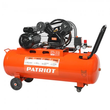 Компрессор поршневой ременной PATRIOT LRM 100-480R