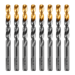 Сверло по металлу DENZEL 10 мм, HSS-Tin, Golden Tip, 8 шт. 717222