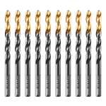 Сверло по металлу DENZEL 6,5 мм, HSS-Tin, Golden Tip, 10 шт. 717216