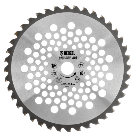 Диск для триммера DENZEL 255 х 25,4 40 зубьев 96381 96381