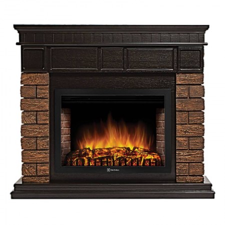 Портал Firelight Bricks Wood 30 камень темный, шпон венге Bricks Wood 3