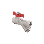 Кран шаровый латунный MVI с фильтром Ду 15 PN25 вн-вн, бабочка BV.632.04