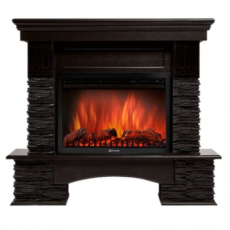 Портал Firelight Pietra Nuovo 25 камень сланец чёрный, шпон венге Pietra Nuovo 