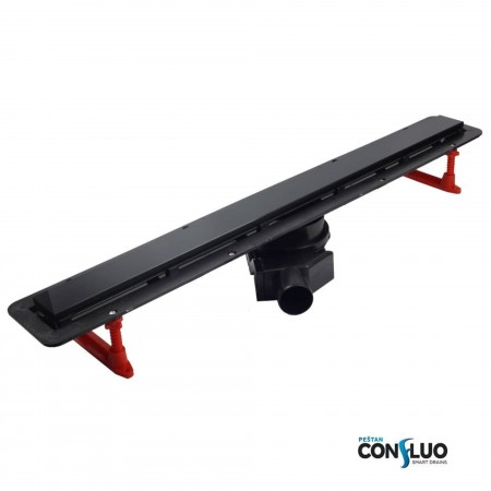Лоток душевой PESTAN Confluo Frameless Line 650 Black Glass 13701204_Pest