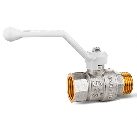 Кран шаровой латунный LD Pride 47.40.B-Н.Р (White) Ду 40 Ру 25 вн-нр, (рычаг) LD 47.313.40 