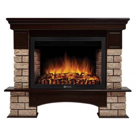 Портал Firelight Forte Wood 30 камень коричневый, шпон темный дуб Forte Wood 30