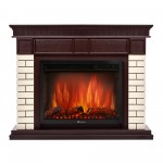 Каминокомплект:Очаг Electrolux EFP/P- 2520LS, портал Bricks 25 камень бежевый, шпон темный дуб Set 2520/Bric