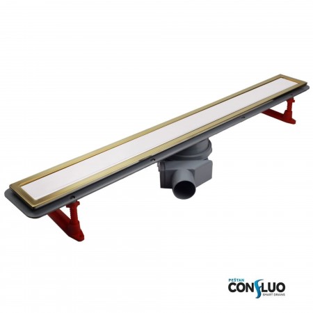 Лоток душевой PESTAN Confluo Premium Line 650 White Glass Gold 13100122_Pest