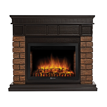 Портал Firelight Bricks Wood 25 камень темный, шпон венге Bricks Wood 2
