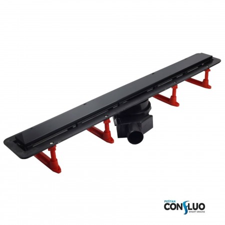 Лоток душевой PESTAN Confluo Frameless Line 850 Black Glass 13701206_Pest