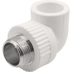 Угольник THERMOLIGHT комбинированный PP-R НР 25х3/4" белый (10/110)