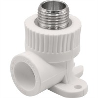 Угольник THERMOLIGHT комбинированный PP-R НР с креплением 20х1/2" белый (15/105)