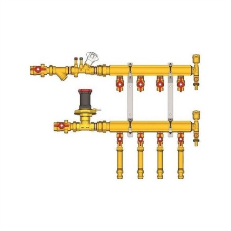 Узел коллекторный Giacomini отопления этажный, подключение тип B1 1" x 1/2" / 4, GE553Y104