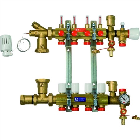 Узел коллекторный Giacomini сборный с обвязкой 1" x 18 /6, R557Y006