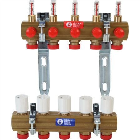 Узел коллекторный Giacomini сборный с расходомерами 1" x 3/4"E /11 , R553FZY051