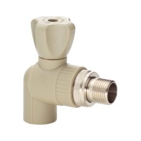 Кран Lammin шаровый PPR радиат. угл. 20 х 1/2" PREMIUM 50/10 серый