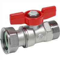 Кран шаровой Giacomini НР для счетчиков 3/4"M x 3/4"гайка - красн. рук., R254PY004 Кран шаровой Giacomini НР для счетчиков 3/4"M x 3/4"гайка - красн. рук., R254PY004