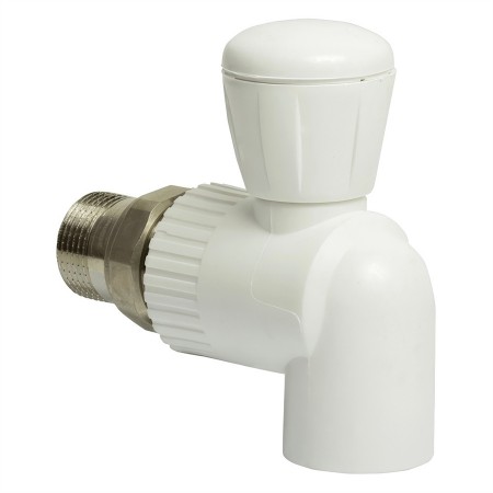 Кран шаровой THERMOLIGHT американка PP-R угловой 25х3/4" белый