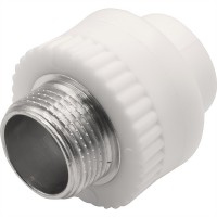 Муфта THERMOLIGHT комбинированная PP-R НР 20х3/4" белый (20/160) Муфта THERMOLIGHT комбинированная PP-R НР 20х3/4" белый (20/160)