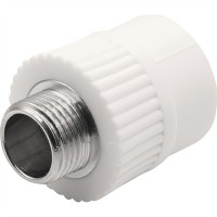 Муфта THERMOLIGHT комбинированная PP-R НР 25х1/2" белый (15/165)