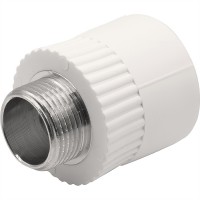 Муфта THERMOLIGHT комбинированная PP-R НР 32х3/4" белый (10/130)