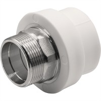 Муфта THERMOLIGHT комбинированная PP-R НР 50х1 1/2" под ключ белый (3/33)