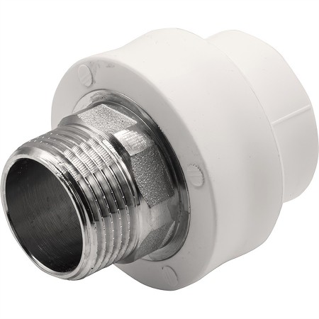 Муфта THERMOLIGHT комбинированная PP-R НР 32х1" под ключ белый (10/70)