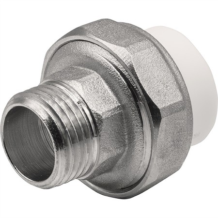 Муфта THERMOLIGHT комбинированная разъемная PP-R НР 20х1/2" белый (10/250)