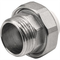 Муфта THERMOLIGHT комбинированная разъемная PP-R НР 20х1" белый (10/160)