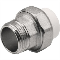 Муфта THERMOLIGHT комбинированная разъемная PP-R НР 20х3/4" белый (10/250)