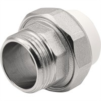 Муфта THERMOLIGHT комбинированная разъемная PP-R НР 25х1" белый (10/140)