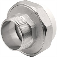 Муфта THERMOLIGHT комбинированная разъемная PP-R НР 63х2" белый (2/20) Муфта THERMOLIGHT комбинированная разъемная PP-R НР 63х2" белый (2/20)