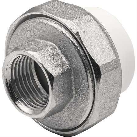 Муфта THERMOLIGHT комбинированная разъемная PP-R ВР 25х1/2" белый (10/160)