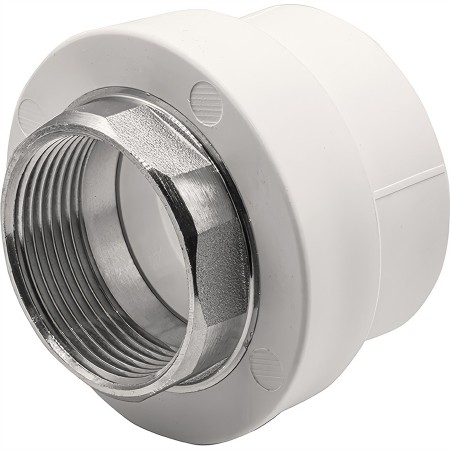 Муфта THERMOLIGHT комбинированная PP-R ВР 50х1 1/2" под ключ белый (5/30)